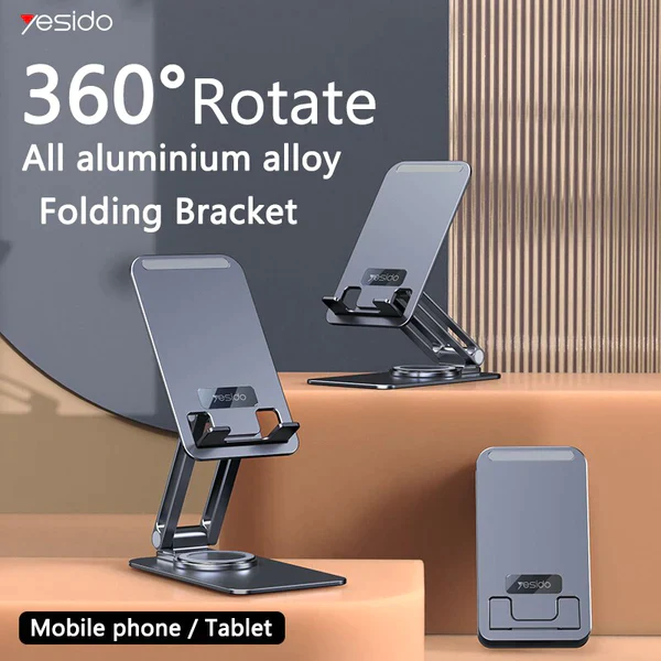 Yesido Foldable 360° Rotating Phone Desktop Holder Stand C184 - Black Yesido Foldable 360° Rotating Phone Desktop Holder Stand C184 - Black